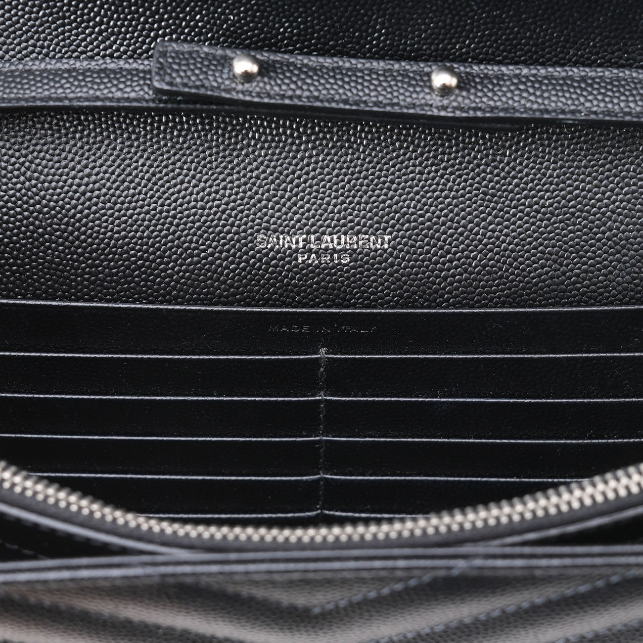 YVES SAINT LAURENT(USED)생로랑 377828 모노그램 쉐브론 체인 숄더백 블랙은장